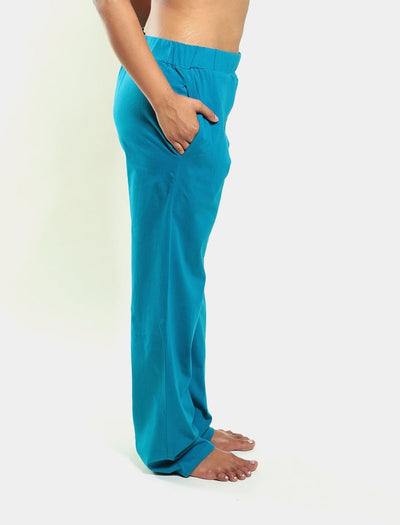 Teal 100% Organic Cotton Pajama – Womens Pants on Brown Living™. SKU: 014/PJ/Teal/S_24BL10723. Img 3.