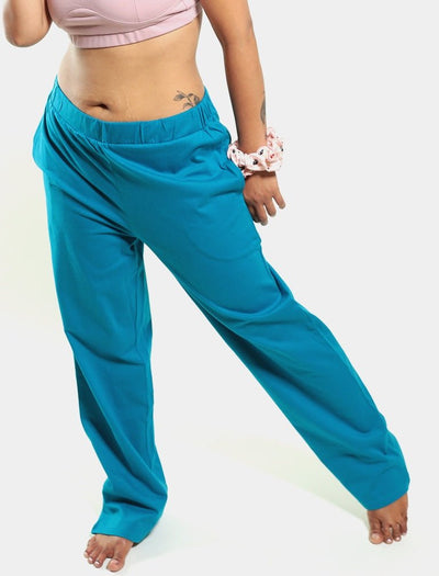 Teal 100% Organic Cotton Pajama – Womens Pants on Brown Living™. SKU: 014/PJ/Teal/S_24BL10723. Img 1.