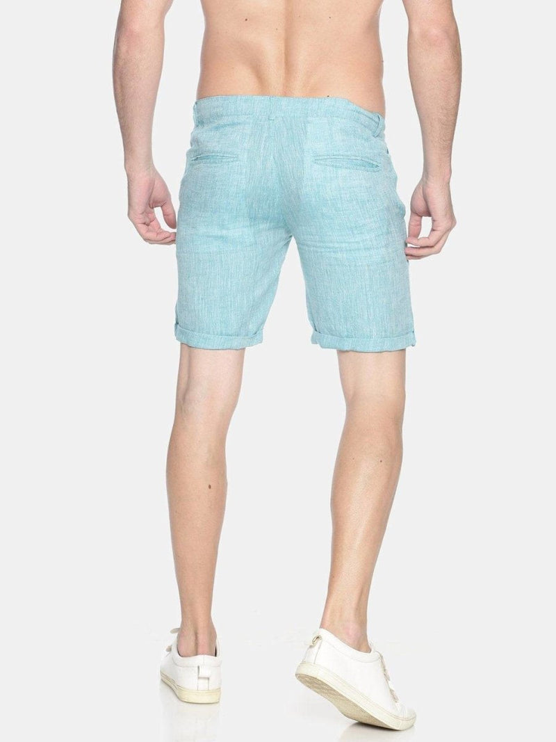 Buy Teal Green Colour Slim Fit Hemp Shorts | Shop Verified Sustainable Mens Shorts on Brown Living™