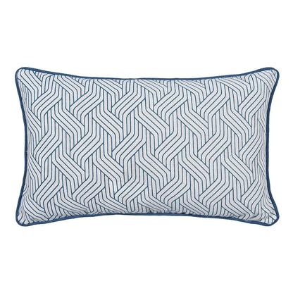 Teal Harmony Lumbar Printed Cushion cover - Set of 2 | Verified Sustainable by Brown Living™