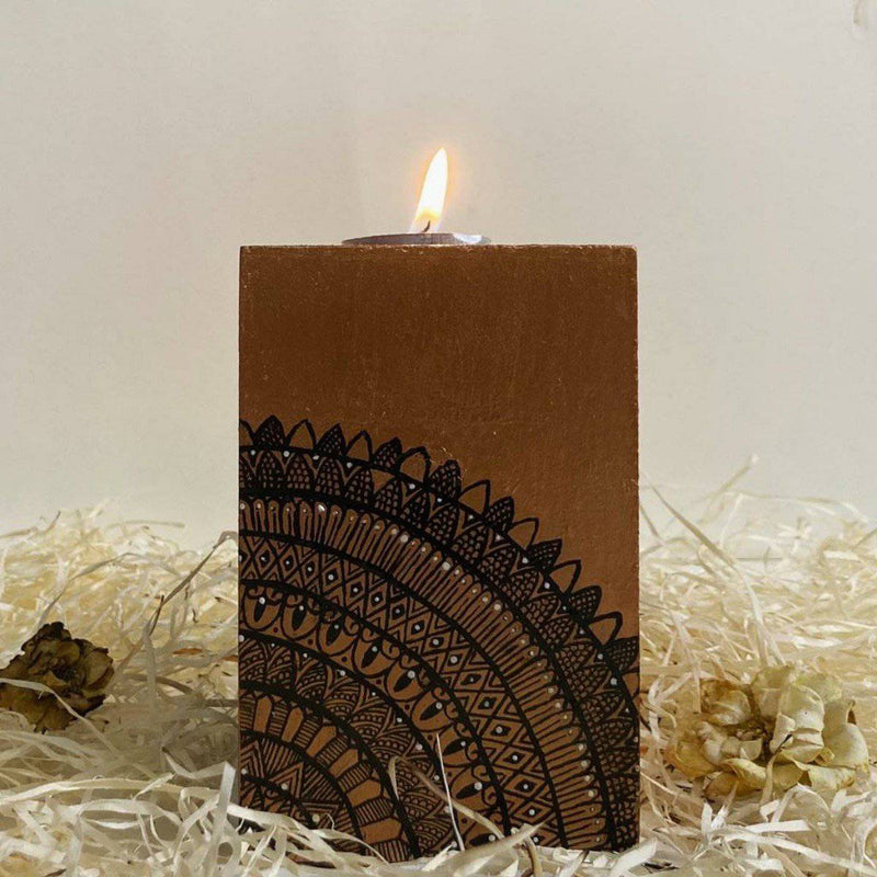 Buy Tealight Stand with Mandala design | Shop Verified Sustainable Decor & Artefacts on Brown Living™