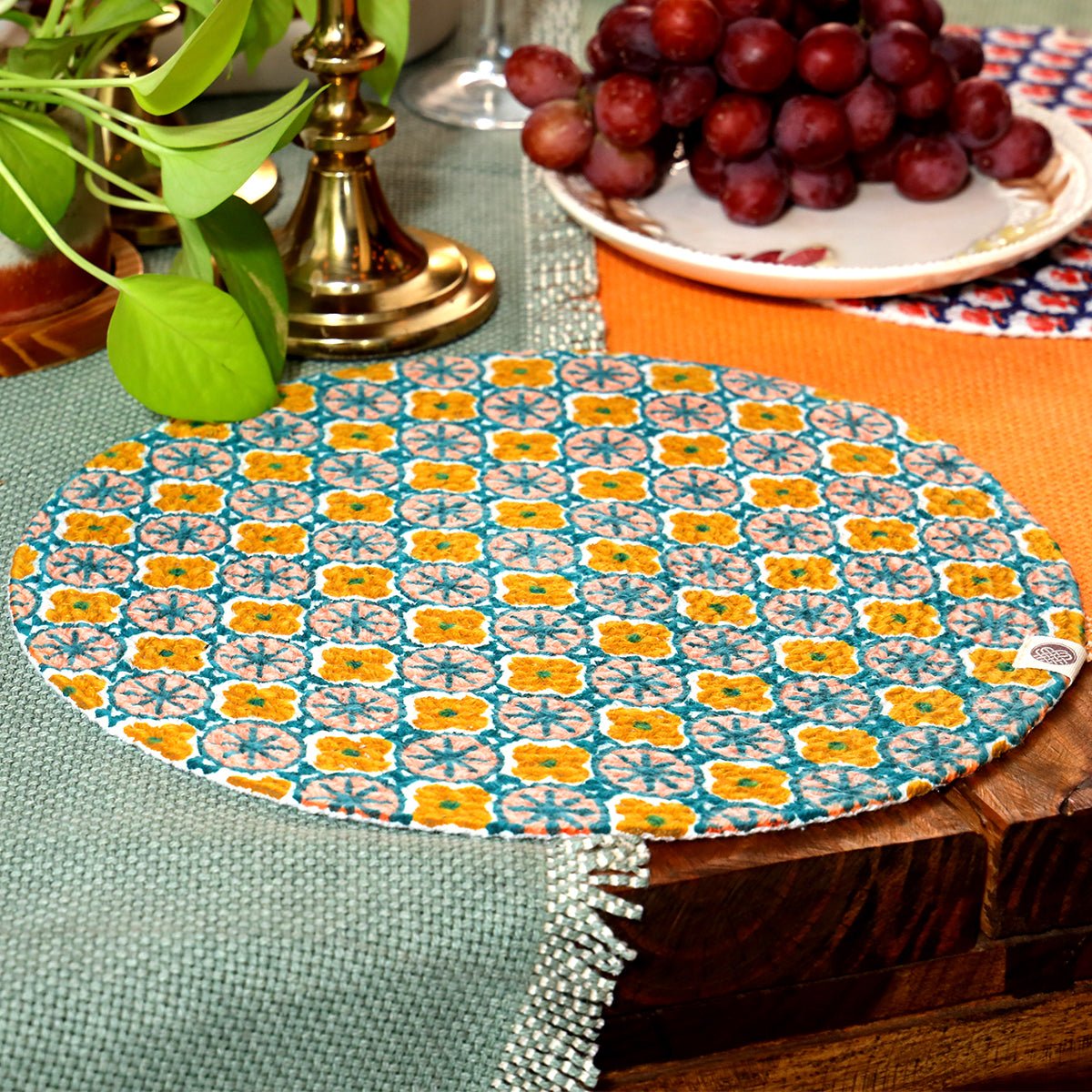 Teaocher Round Mat - Set of 2 | Verified Sustainable by Brown Living™