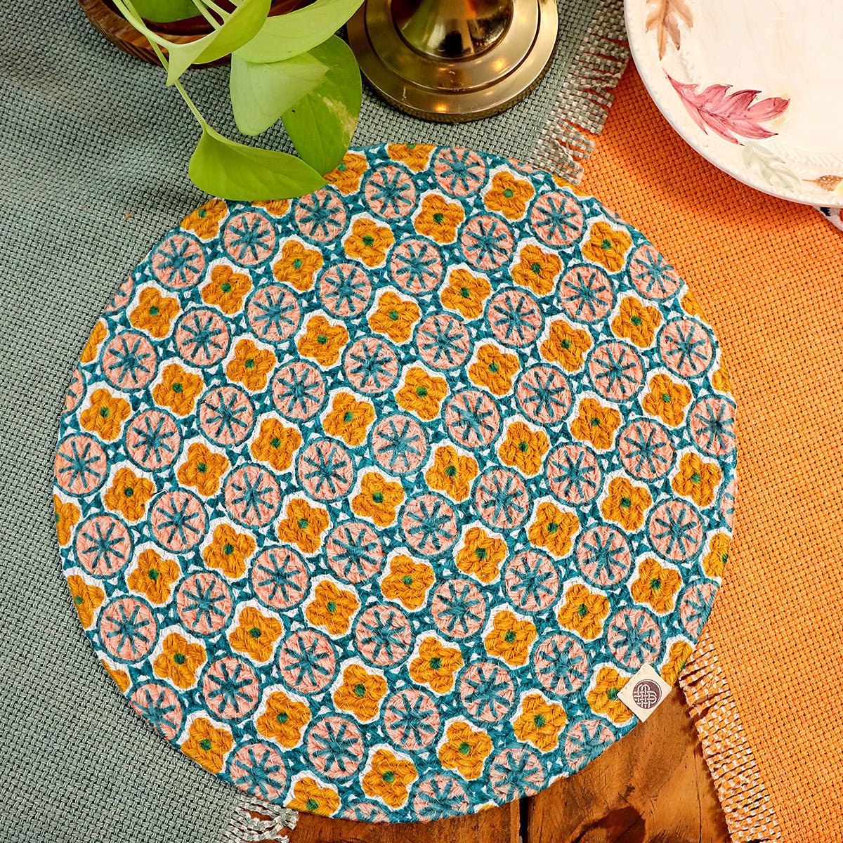 Teaocher Round Mat - Set of 2 | Verified Sustainable by Brown Living™