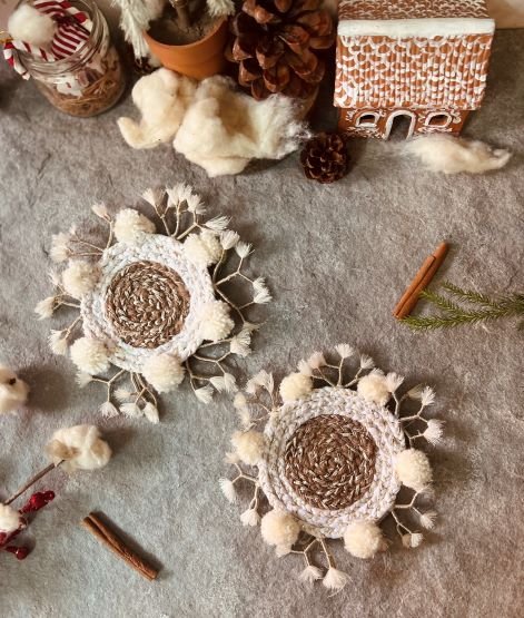 Terra Christmas Cheer Coasters Set of 2 | Verified Sustainable by Brown Living™