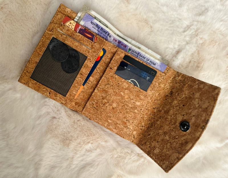Buy Terra Wallet | Handcrafted Cotton & Cork Fabric Wallet | Vegan Leather | Shop Verified Sustainable Womens Wallet on Brown Living™