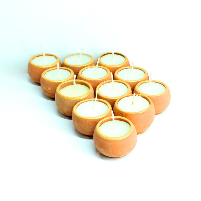 Buy Terracotta Ball Soywax Candles- Set Of 12 | Shop Verified Sustainable Products on Brown Living