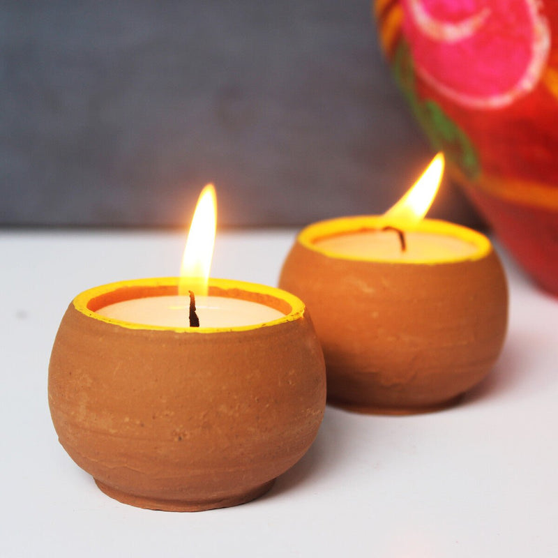 Buy Terracotta Ball Soywax Candles- Set Of 12 | Shop Verified Sustainable Products on Brown Living