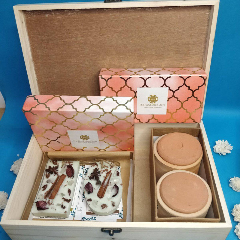 Buy Terracotta Candles Set and wax tablets in Box - Pack of 4 | Shop Verified Sustainable Gift Hampers on Brown Living™