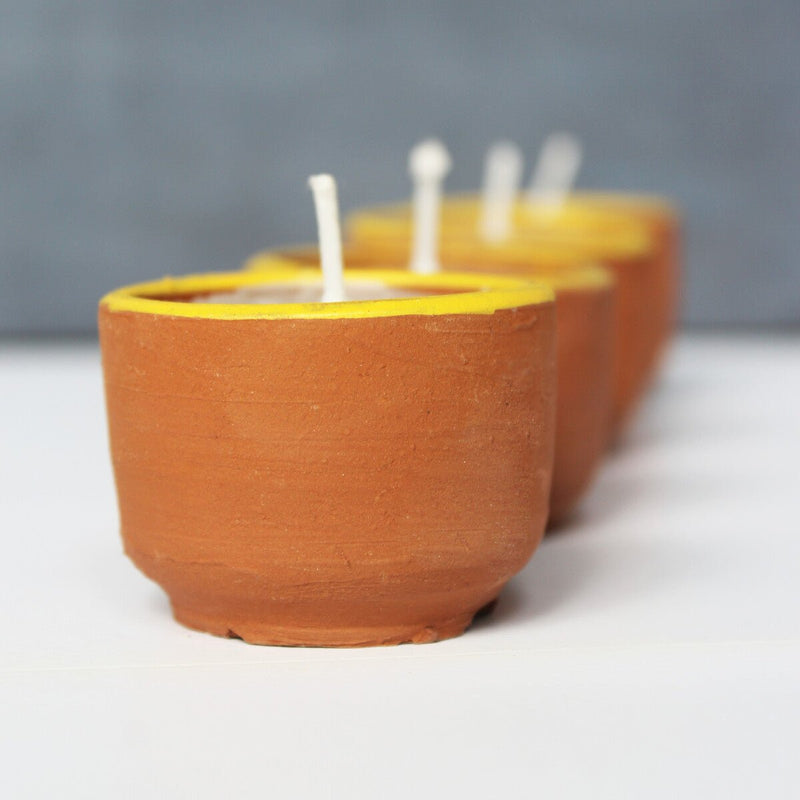 Buy Terracotta Cup Soywax Candles- Set Of 12 | Shop Verified Sustainable Candles & Fragrances on Brown Living™