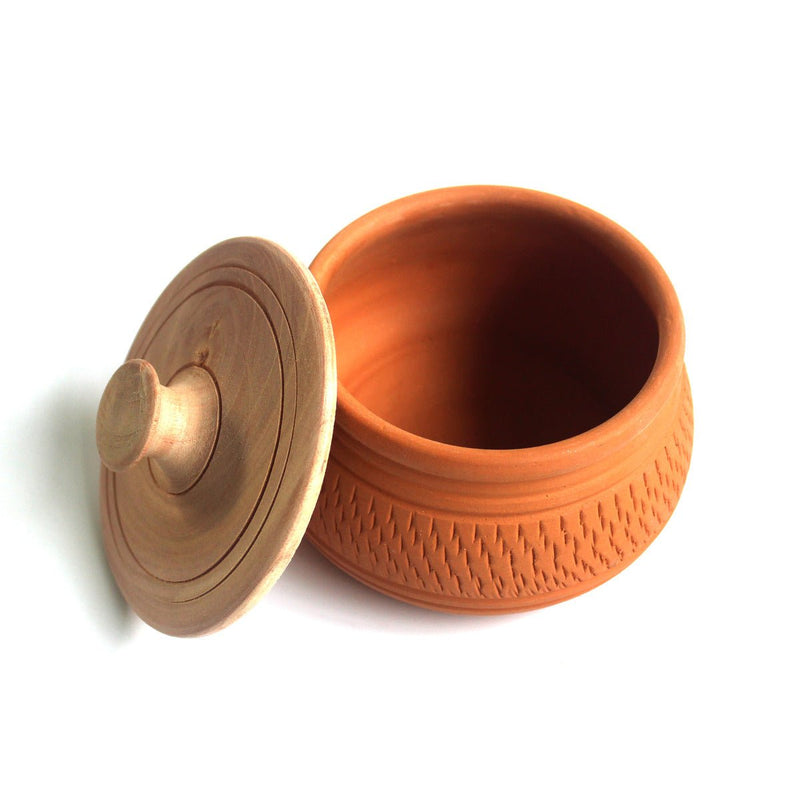 Buy Terracotta Curd Setter with Wooden Lid- Set of 3 | Shop Verified Sustainable Products on Brown Living