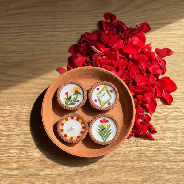 Buy Terracotta Diyas - Set of 4 | Shop Verified Sustainable Candles & Fragrances on Brown Living™