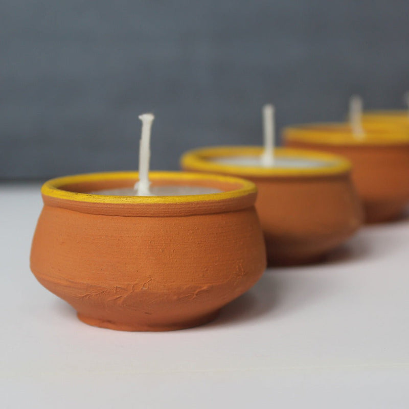 Buy Terracotta Handi Soywax Candles- Set Of 12 | Shop Verified Sustainable Products on Brown Living