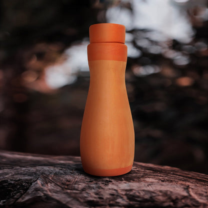 Terracotta Water Bottle - Curv  1 L - Capacity 1.0L Approx | Verified Sustainable by Brown Living™