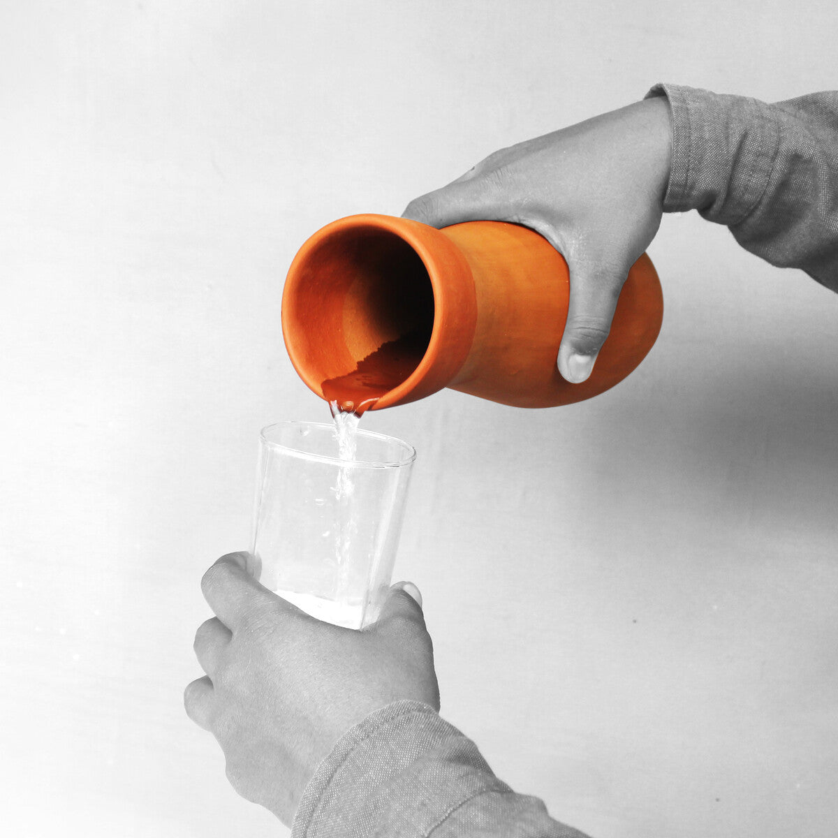 Terracotta Water Bottle - Curv  1 L - Capacity 1.0L Approx | Verified Sustainable by Brown Living™