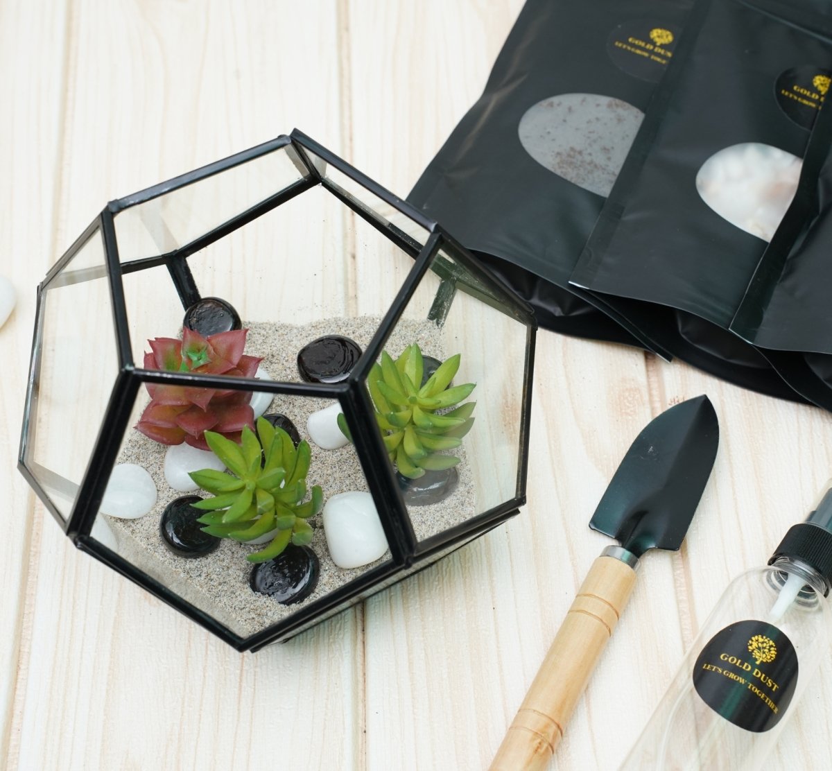 Terrarium Glass Containers - Black Fullerene | Verified Sustainable by Brown Living™