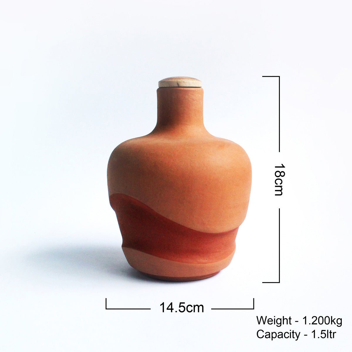 Terrcotta Water Bottle - Apple - Capacity 1.5L Approx | Verified Sustainable by Brown Living™