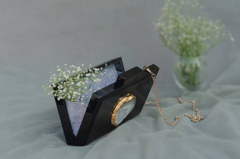 Buy The Black Baroque Rectangular Clutch | Shop Verified Sustainable Womens Clutch on Brown Living™