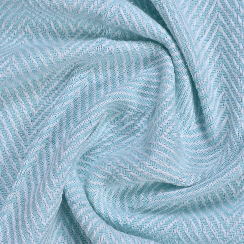 Buy The Blue Chevron Cotton Throw | Shop Verified Sustainable Bed Linens on Brown Living™