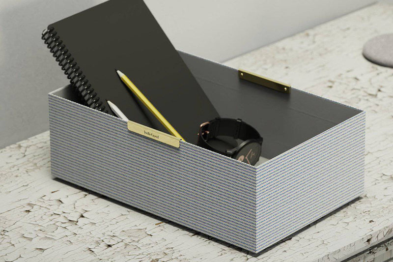 Buy The Box Organiser - Blue Stripe | Shop Verified Sustainable Organisers on Brown Living™