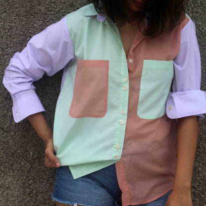 The Candy Shirt I Multicoloured Cotton Shirt - I | Verified Sustainable by Brown Living™