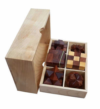 The Explorer STEM Brain Teaser Puzzle Set | 6 Mechanical Puzzles – Learning & Educational Toys on Brown Living™. SKU: 1081. Img 2.