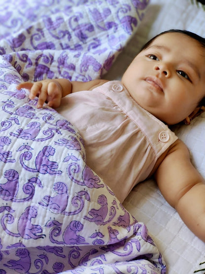 The Lazy Monkey – Hand Block Printed Muslin Blanket | Verified Sustainable by Brown Living™