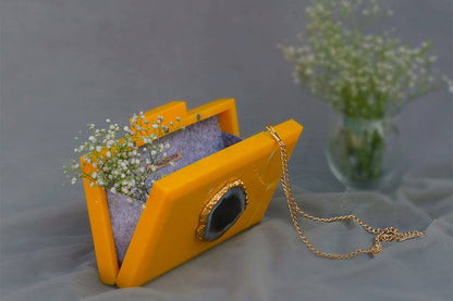 The Yellow Baroque Rectangular Clutch | Verified Sustainable by Brown Living™