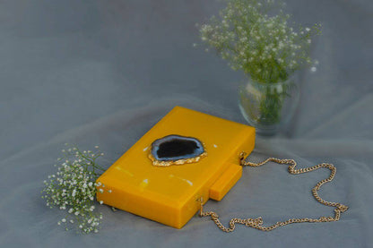 The Yellow Baroque Rectangular Clutch | Verified Sustainable by Brown Living™