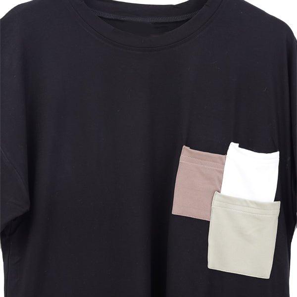 Buy Three Pocket Bamboo T-shirt | Organic Black T-shirt | Oversized T-shirt | Shop Verified Sustainable Womens T-Shirt on Brown Living™