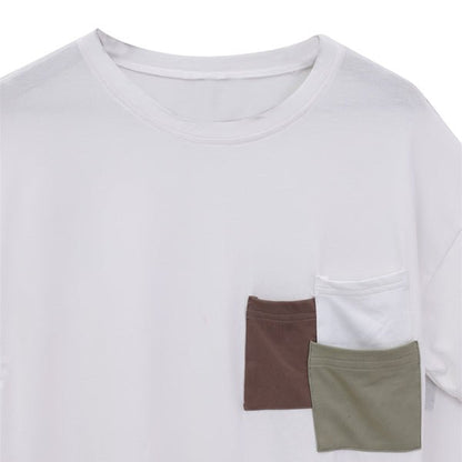 Three Pocket Bamboo T-shirt | Oversized T-shirt | White T-shirt | Unisex T-shirt | Verified Sustainable by Brown Living™