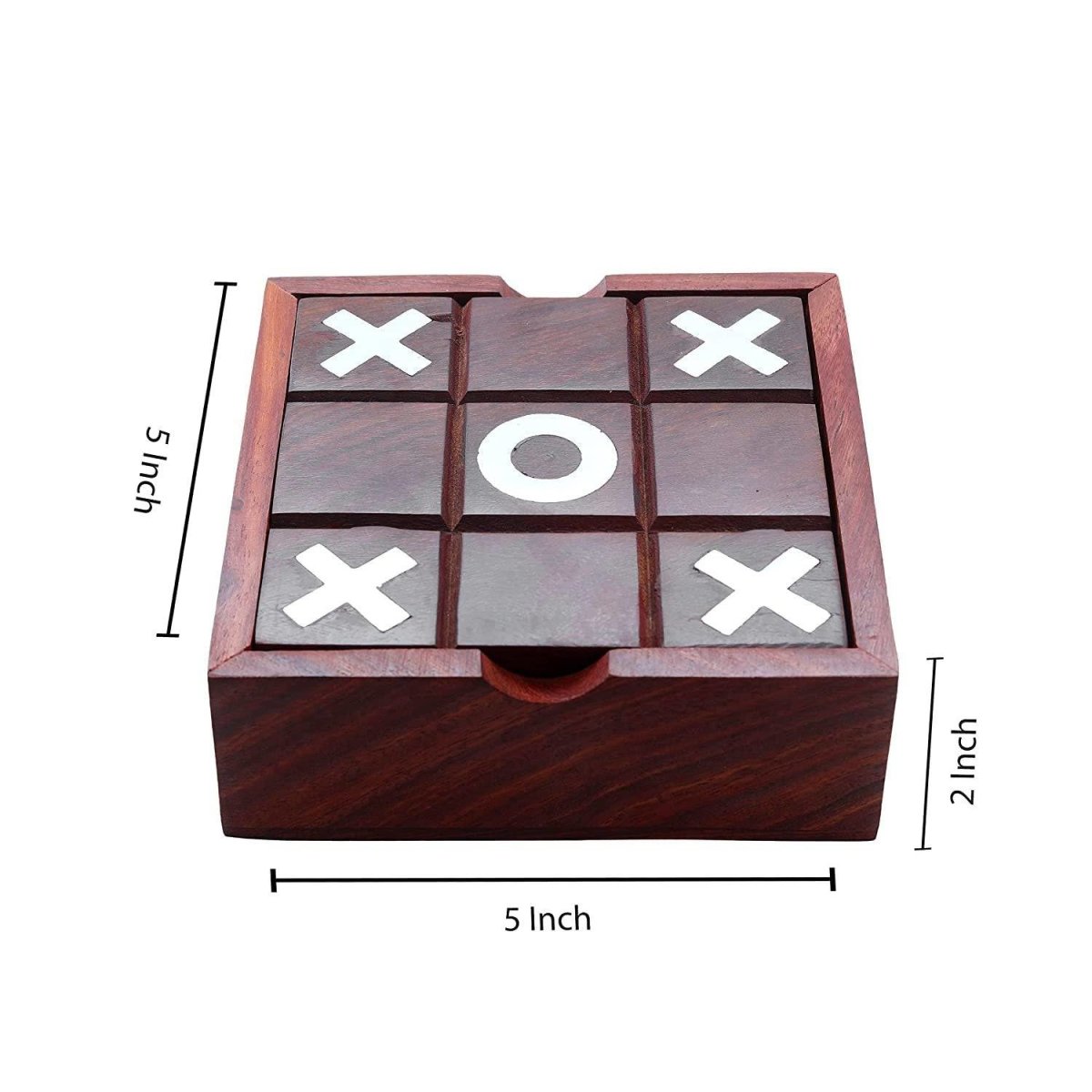 Noughts and Crosses Tic Tac Toe Solitaire 2 - in - 1 Travel Board Game | Verified Sustainable by Brown Living™