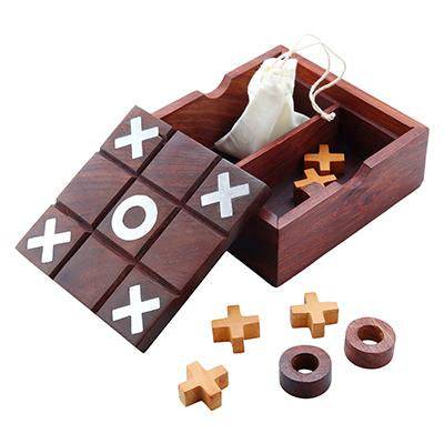 Noughts and Crosses Tic Tac Toe Solitaire 2 - in - 1 Travel Board Game | Verified Sustainable by Brown Living™