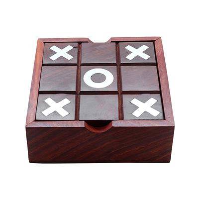 Noughts and Crosses Tic Tac Toe Solitaire 2 - in - 1 Travel Board Game | Verified Sustainable by Brown Living™