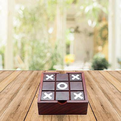 Noughts and Crosses Tic Tac Toe Solitaire 2 - in - 1 Travel Board Game | Verified Sustainable by Brown Living™