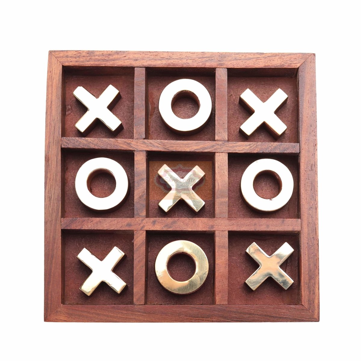 Handmade Wooden Noughts and Crosses - Brain Teaser Games | Verified Sustainable by Brown Living™