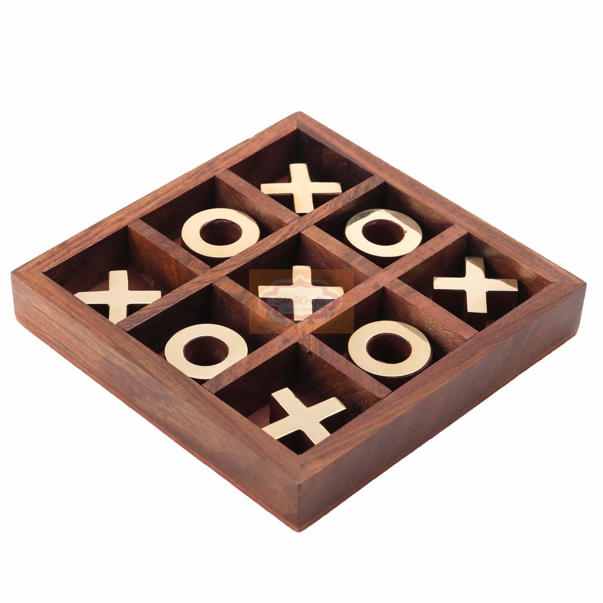 Handmade Wooden Noughts and Crosses - Brain Teaser Games | Verified Sustainable by Brown Living™