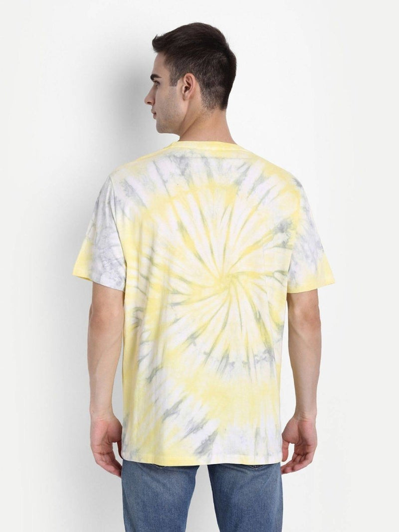 Buy Tie-Dye Organic Cotton Men's T-shirt | Yellow & Pearl Grey | Shop Verified Sustainable Products on Brown Living