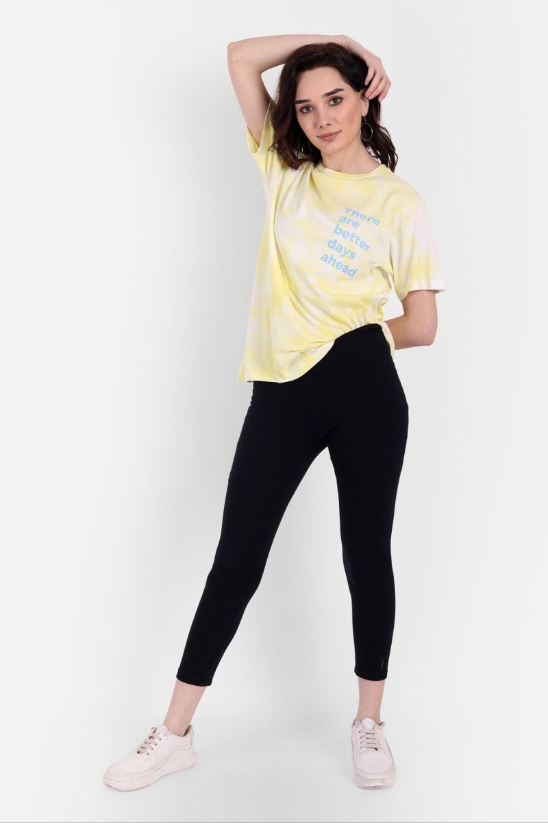 Buy Tie-Dye Organic Cotton Women's Printed T-shirt | Sunshine Yellow | Shop Verified Sustainable Products on Brown Living
