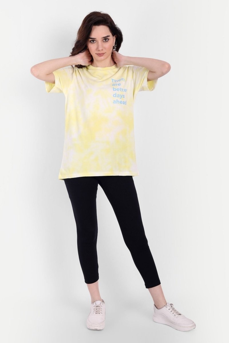Buy Tie-Dye Organic Cotton Women's Printed T-shirt | Sunshine Yellow | Shop Verified Sustainable Products on Brown Living