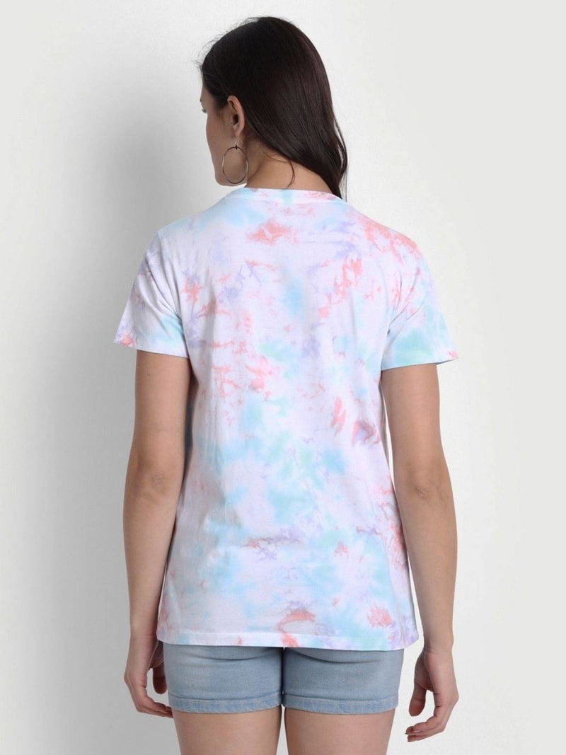 Buy Tie-Dye Organic Cotton Women's T-shirt | Peachy Blue | Shop Verified Sustainable Products on Brown Living