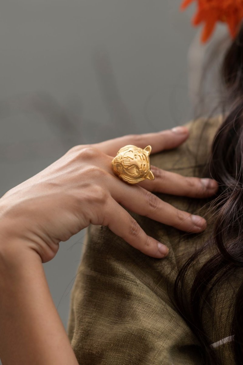 Tigris Brass Ring - Gold | Verified Sustainable Womens Rings on Brown Living™