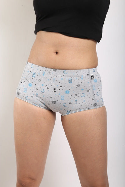 Time Travel Biowashed Organic Cotton Boy - Shorts – Womens Underwear on Brown Living™. SKU: 004/BA/TIMETRA/AOP_24BL10655. Img 1.