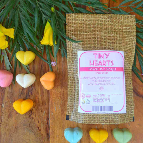 Buy Tiny Hearts Travel Kit Soaps pack of 10 | Shop Verified Sustainable Body Soap on Brown Living™