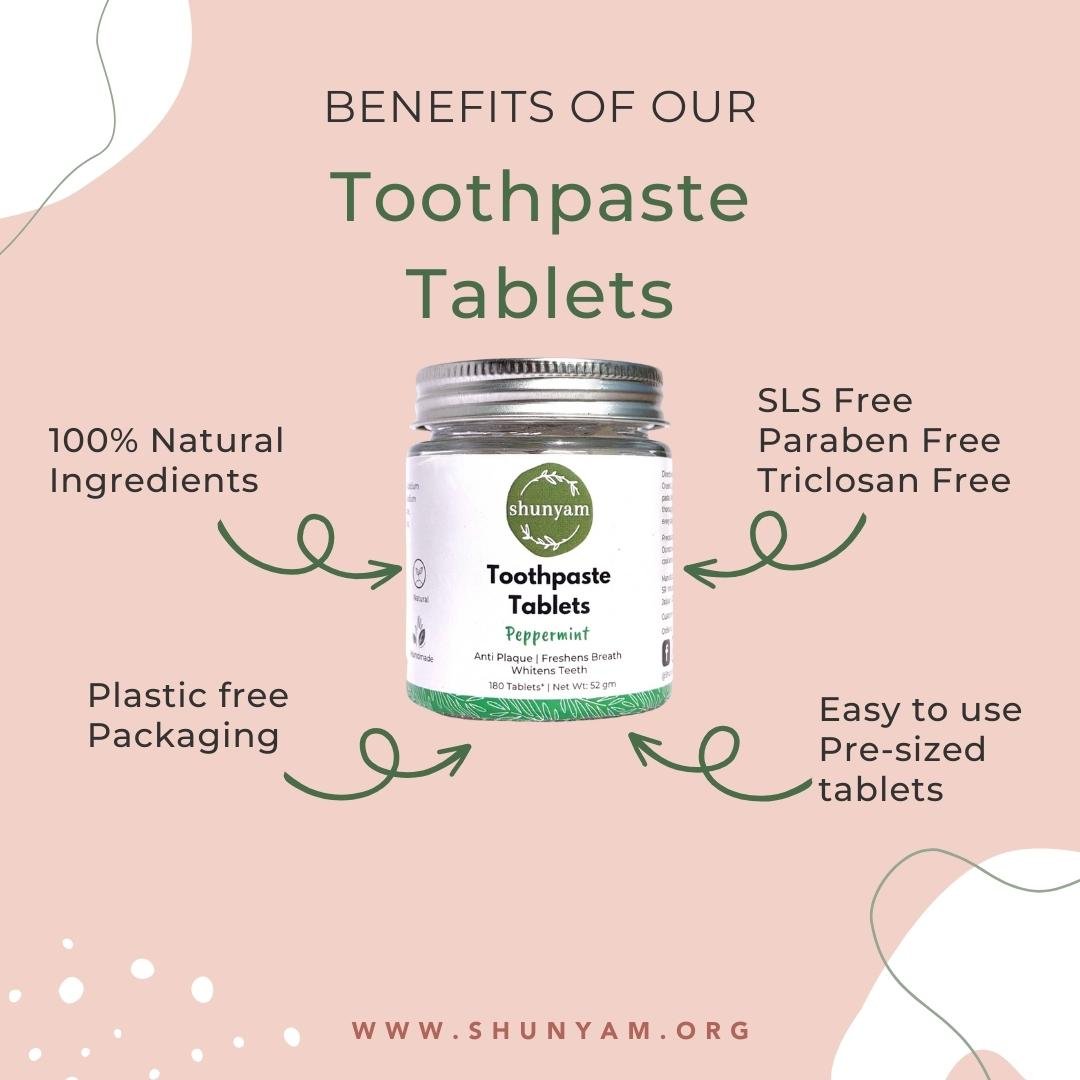 Toothpaste Tablets Fluoride Free, Activated Charcoal Mint (60 Tabs) | Verified Sustainable by Brown Living™