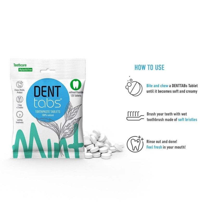 Buy Toothpaste Tablets Mint flavor - 125 Tablets without Fluoride | Shop Verified Sustainable Products on Brown Living