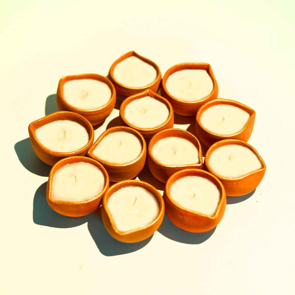 Traditional Little Diya Wax Filled Soywax Candles - Set Of 12 | Verified Sustainable by Brown Living™