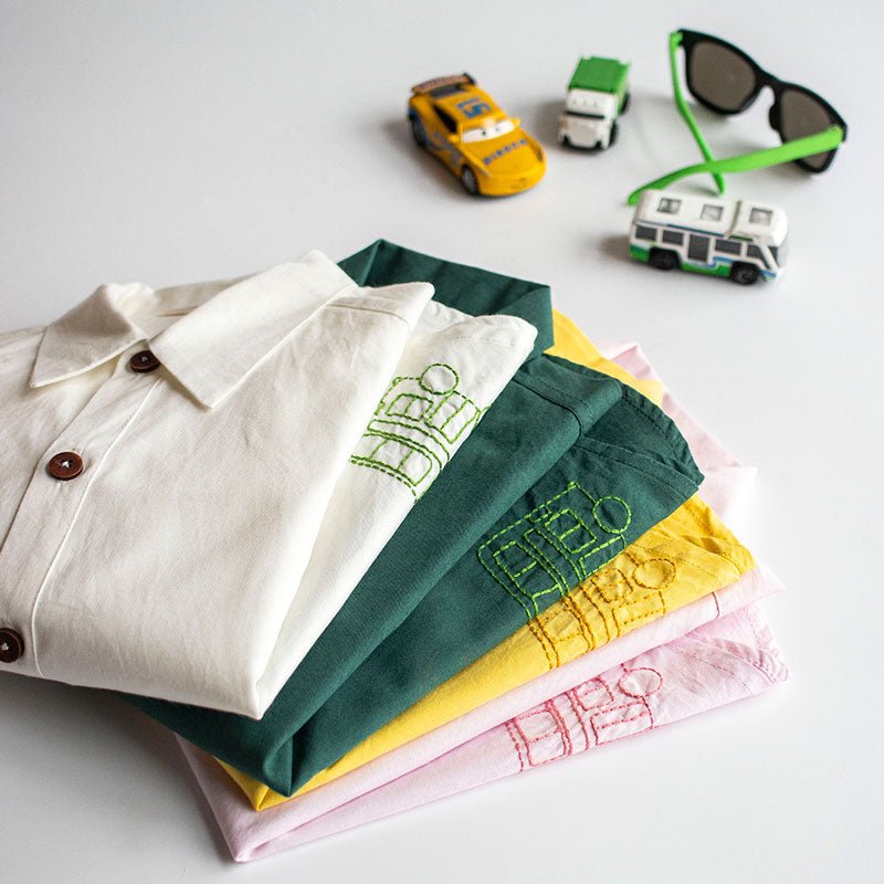 Traffic Embroidered Formal Shirt - Bottle Green | Verified Sustainable by Brown Living™