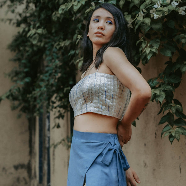 Buy Trails Of Blue Tube Top | Shop Verified Sustainable Womens Top on Brown Living™