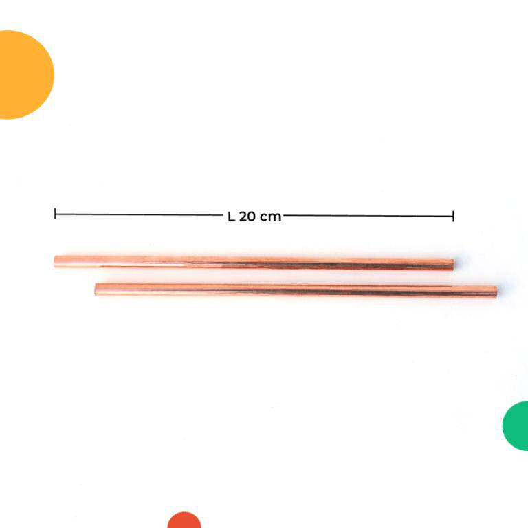 Buy Travel Copper Straw Kit | 1 Straight & 1 Bent Copper Straw | 1 Straw Cleaner | Shop Verified Sustainable Straw on Brown Living™