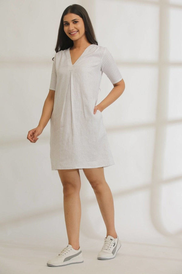 Buy Travelers Tunic Striped Hemp Dress | Shop Verified Sustainable Products on Brown Living